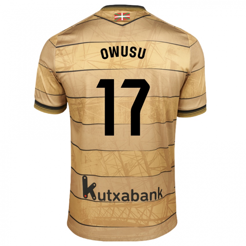 Hombre Camiseta Jacqueline Owusu #17 Marrón 2ª Equipación 2024/25 La Camisa