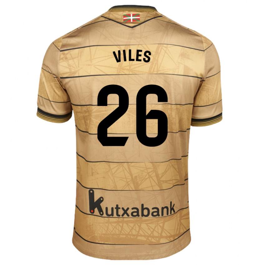 Hombre Camiseta Elene Viles #26 Marrón 2ª Equipación 2024/25 La Camisa