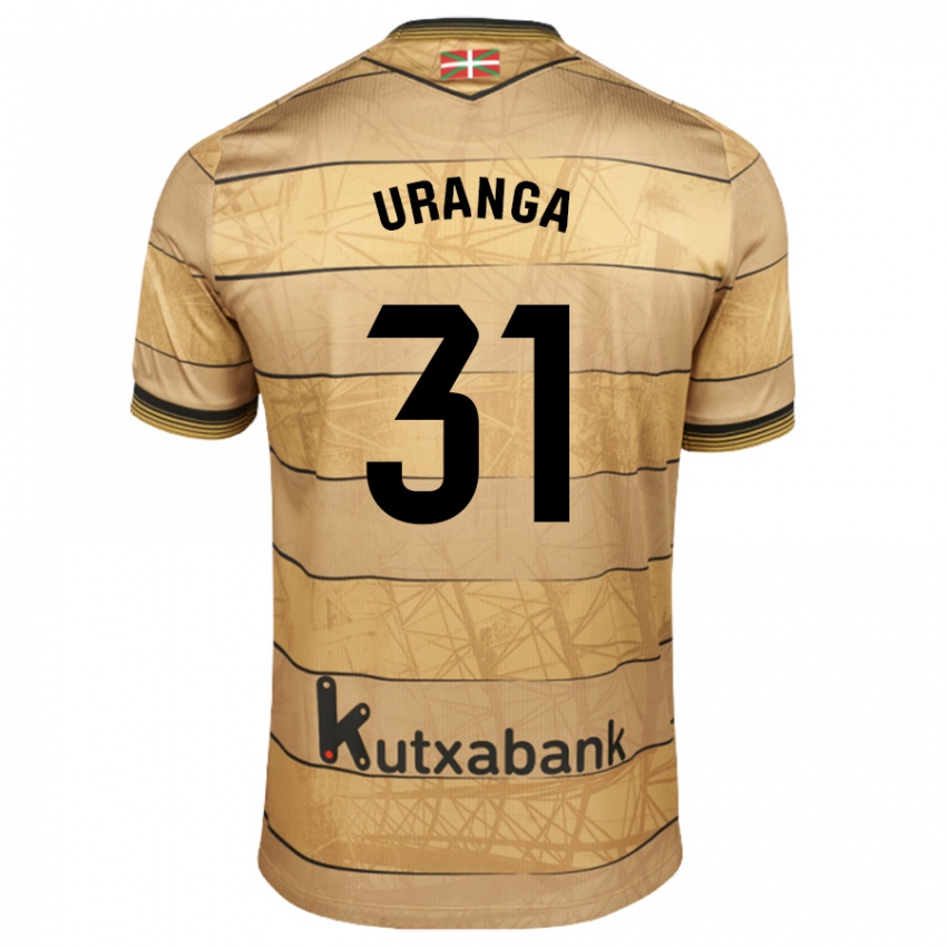 Hombre Camiseta Haizea Uranga Agirre #31 Marrón 2ª Equipación 2024/25 La Camisa