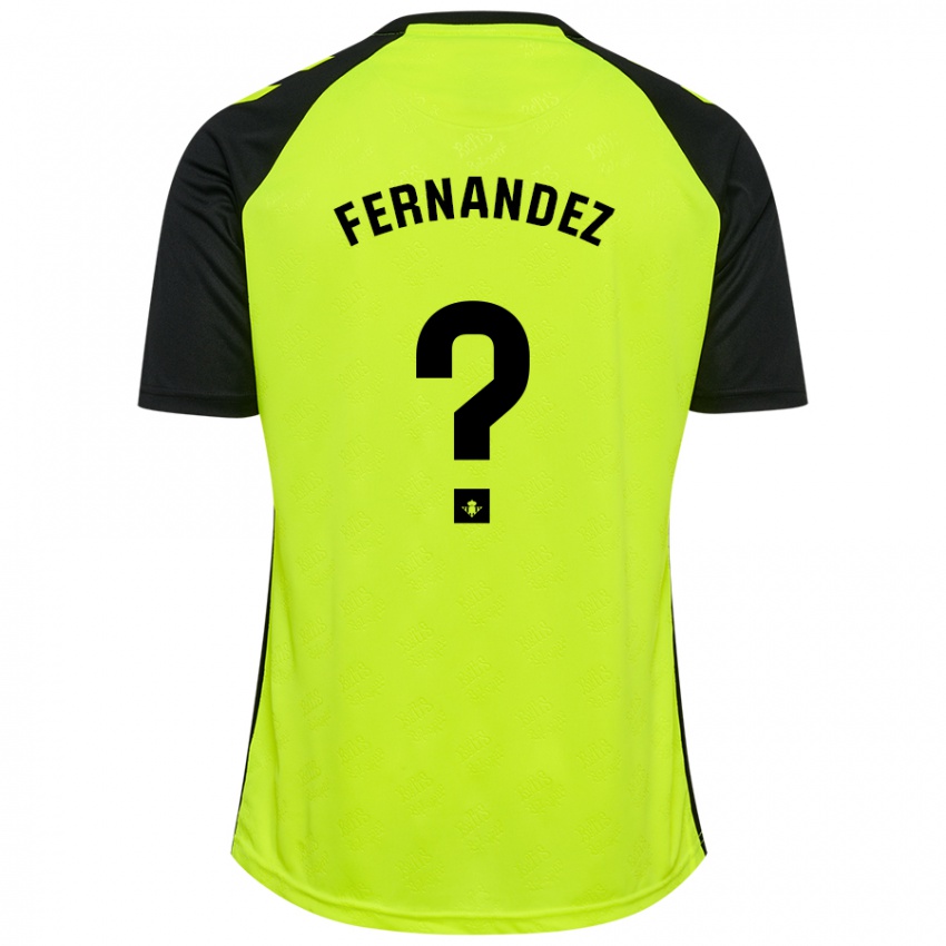 Hombre Camiseta Nicolás Fernández #0 Amarillo Fluorescente Negro 2ª Equipación 2024/25 La Camisa