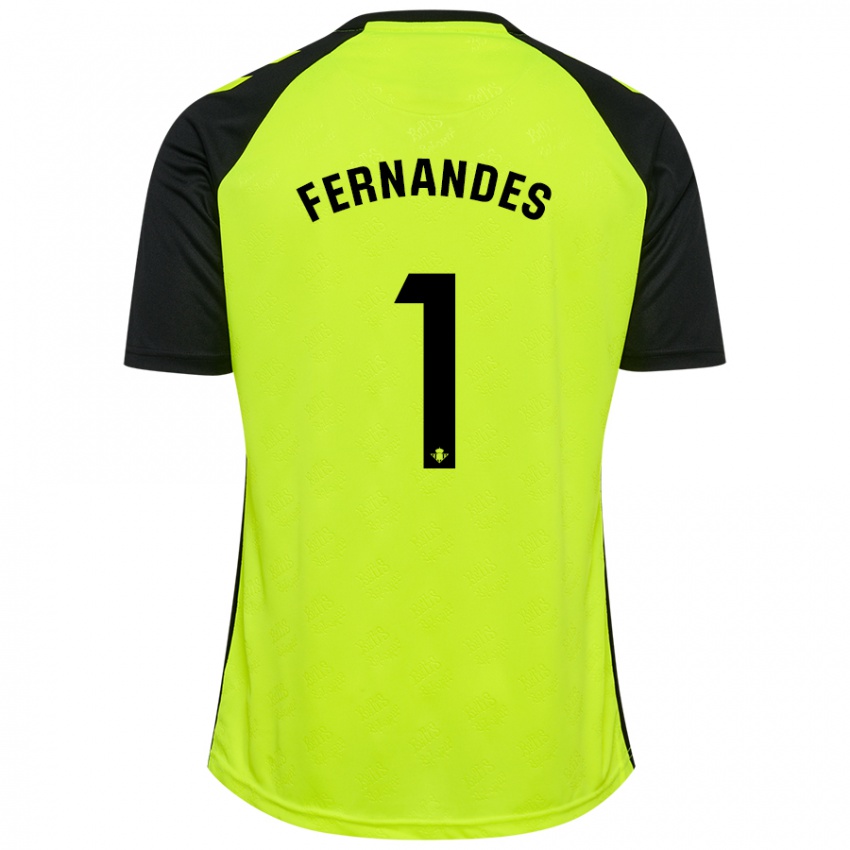 Hombre Camiseta Guilherme Fernandes #1 Amarillo Fluorescente Negro 2ª Equipación 2024/25 La Camisa