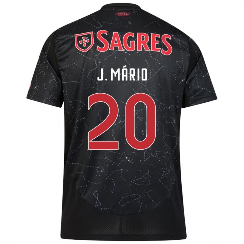 Hombre Camiseta Joao Mario #20 Negro Rojo 2ª Equipación 2024/25 La Camisa