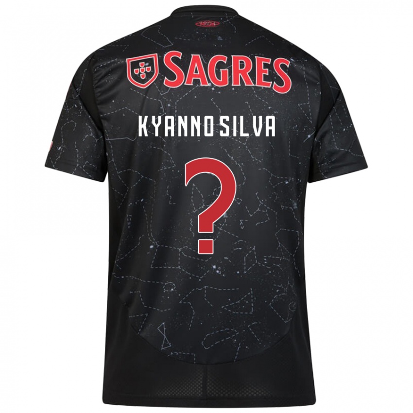 Hombre Camiseta Kyanno Silva #0 Negro Rojo 2ª Equipación 2024/25 La Camisa