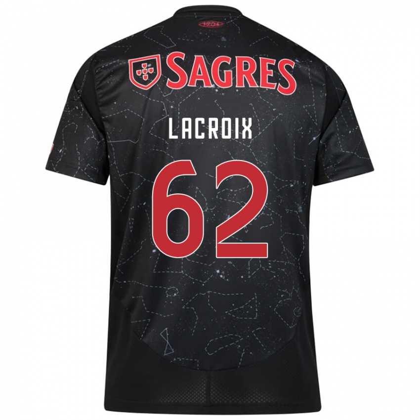 Hombre Camiseta Lenny Lacroix #62 Negro Rojo 2ª Equipación 2024/25 La Camisa