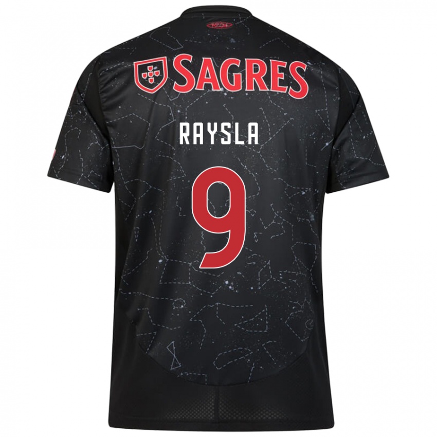 Hombre Camiseta Nycole Raysla #9 Negro Rojo 2ª Equipación 2024/25 La Camisa