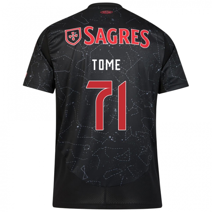 Hombre Camiseta Joao Tome #71 Negro Rojo 2ª Equipación 2024/25 La Camisa