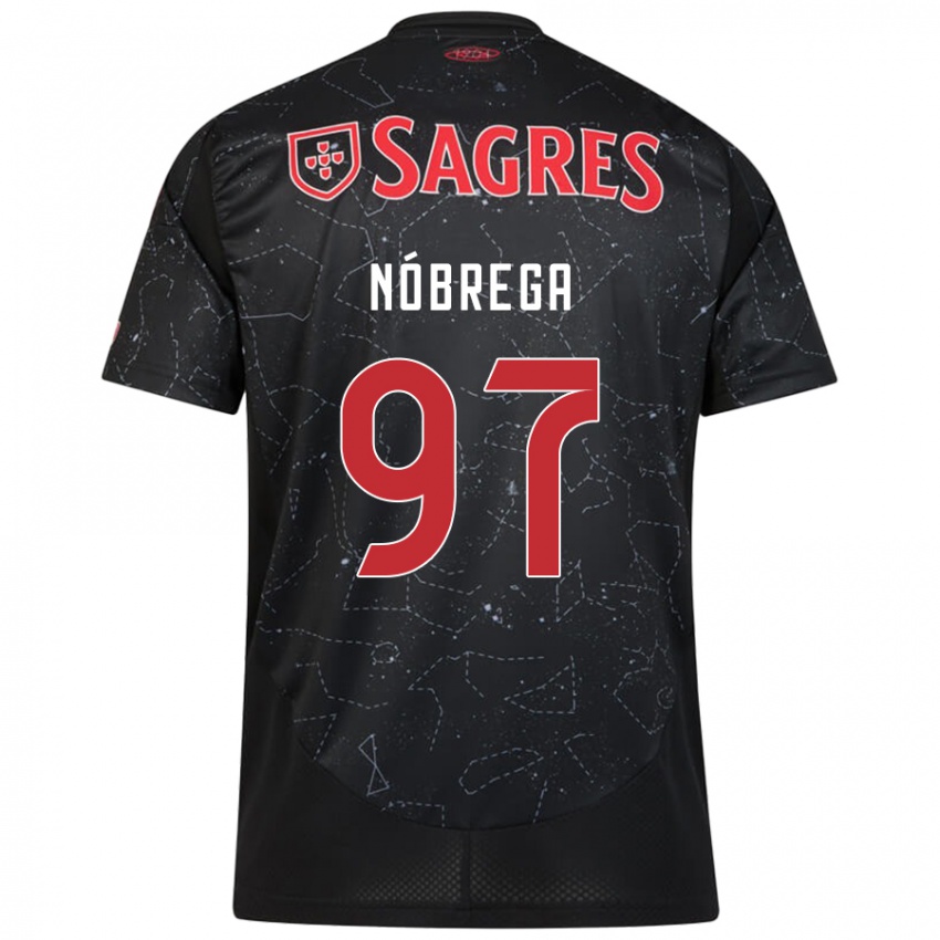 Hombre Camiseta Ricardo Nóbrega #97 Negro Rojo 2ª Equipación 2024/25 La Camisa