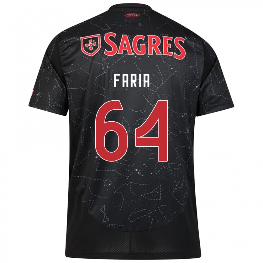 Hombre Camiseta Hugo Faria #64 Negro Rojo 2ª Equipación 2024/25 La Camisa