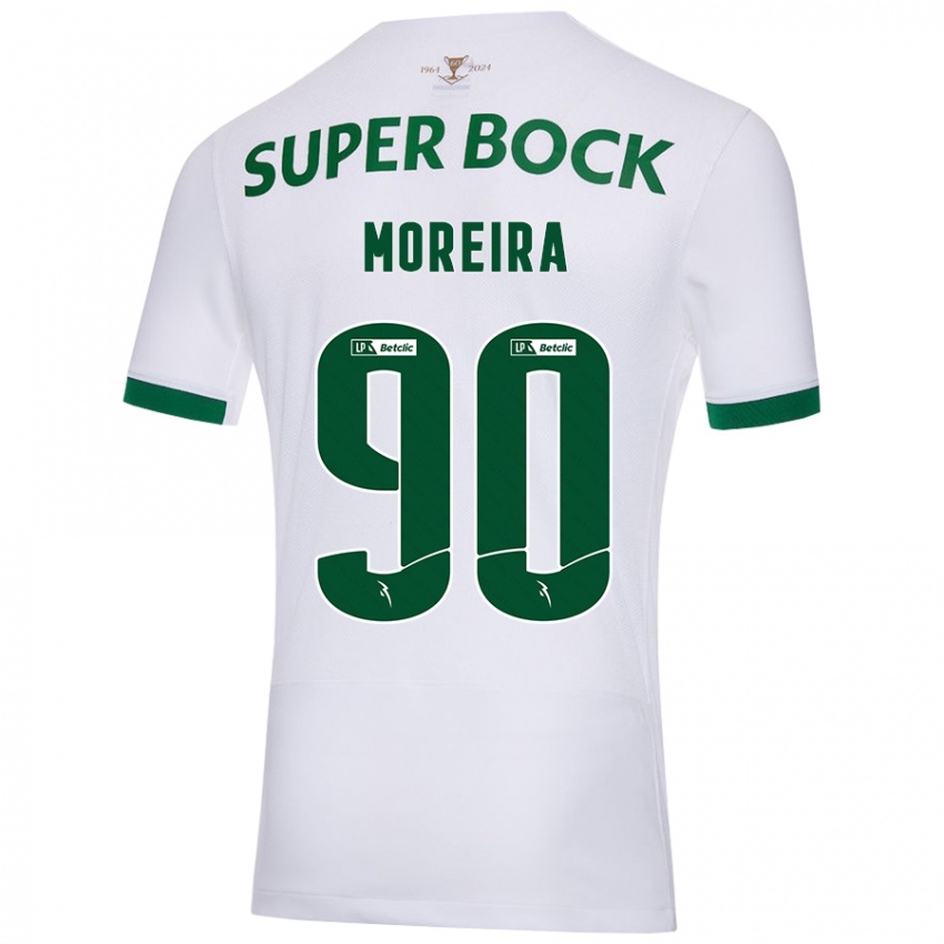 Hombre Camiseta Afonso Moreira #90 Blanco Verde 2ª Equipación 2024/25 La Camisa