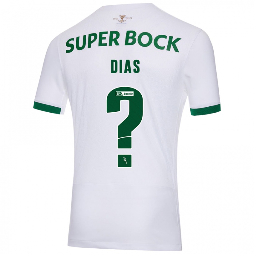 Hombre Camiseta Lucas Dias #0 Blanco Verde 2ª Equipación 2024/25 La Camisa