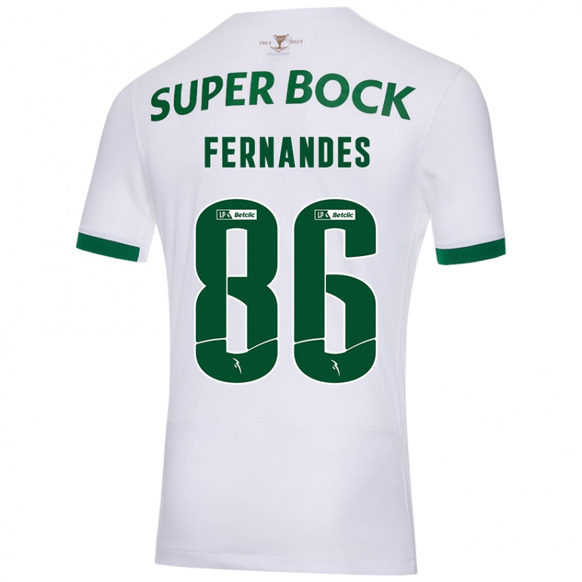 Hombre Camiseta Emanuel Fernandes #86 Blanco Verde 2ª Equipación 2024/25 La Camisa