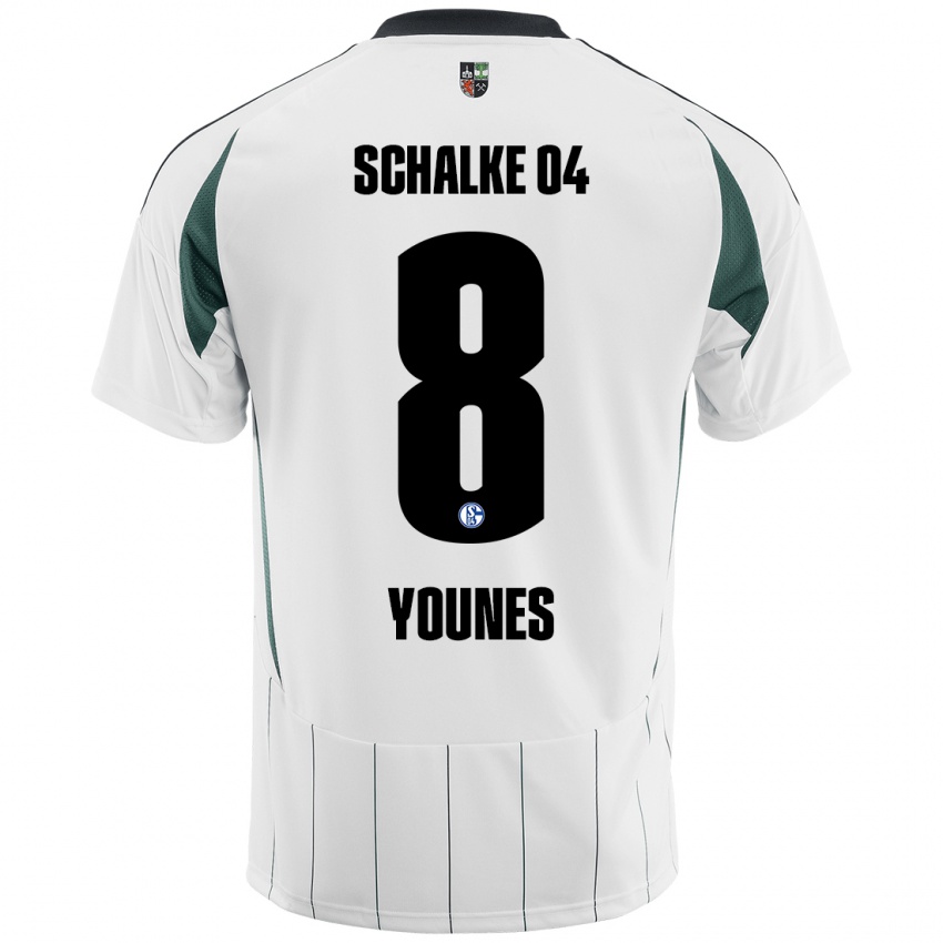 Hombre Camiseta Amin Younes #8 Blanco Verde 2ª Equipación 2024/25 La Camisa