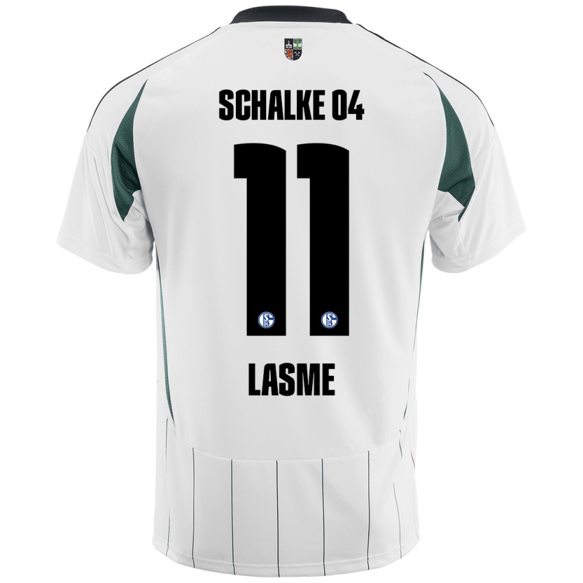 Hombre Camiseta Bryan Lasme #11 Blanco Verde 2ª Equipación 2024/25 La Camisa