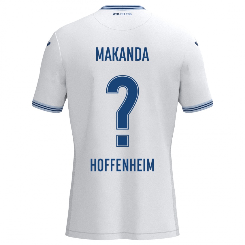 Hombre Camiseta Blessing Makanda #0 Blanco Azul 2ª Equipación 2024/25 La Camisa