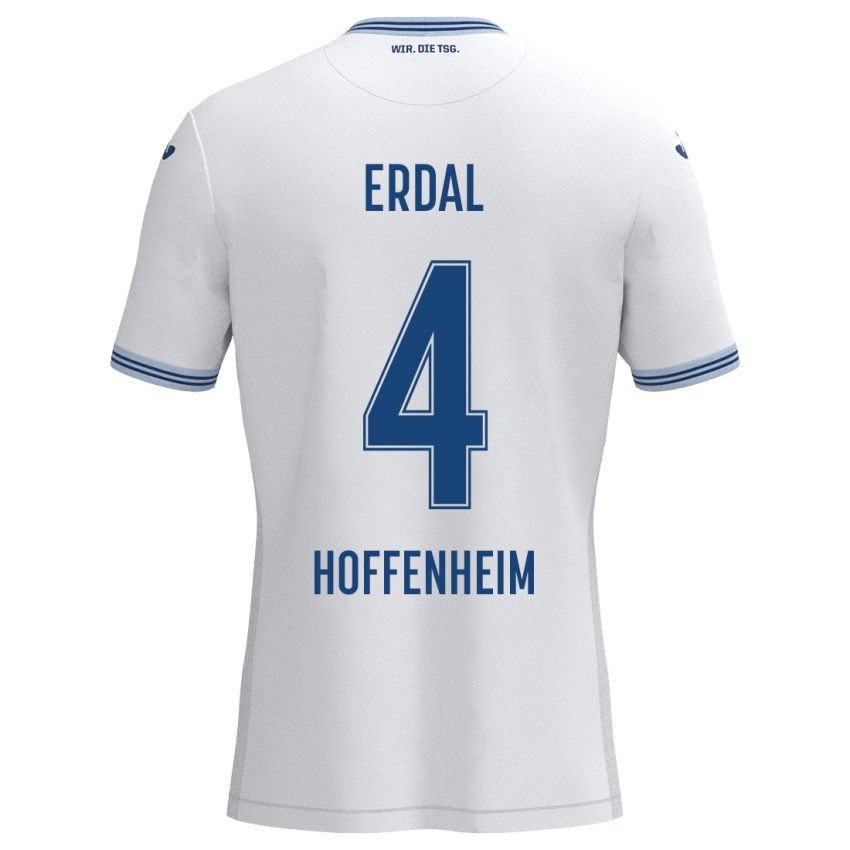 Hombre Camiseta İzzet Erdal #4 Blanco Azul 2ª Equipación 2024/25 La Camisa