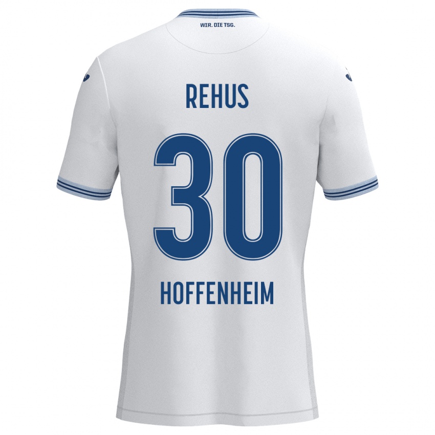 Hombre Camiseta Milan Rehus #30 Blanco Azul 2ª Equipación 2024/25 La Camisa