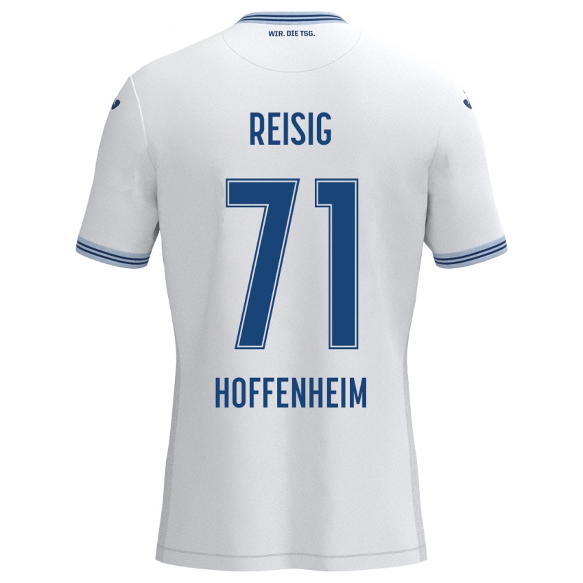 Hombre Camiseta Ruben Reisig #71 Blanco Azul 2ª Equipación 2024/25 La Camisa