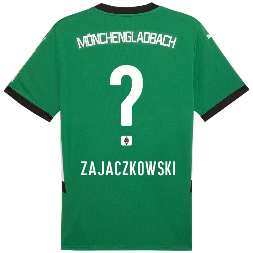 Hombre Camiseta Vincent Zajaczkowski #0 Verde Blanco 2ª Equipación 2024/25 La Camisa