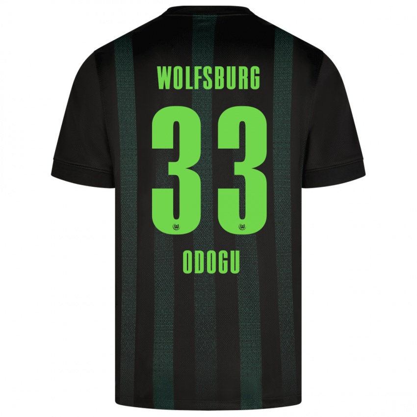 Hombre Camiseta David Odogu #33 Verde Oscuro 2ª Equipación 2024/25 La Camisa