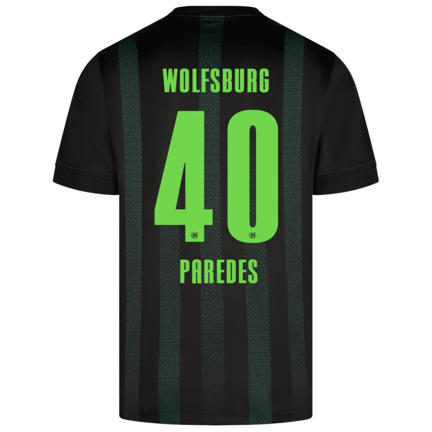 Hombre Camiseta Kevin Paredes #40 Verde Oscuro 2ª Equipación 2024/25 La Camisa