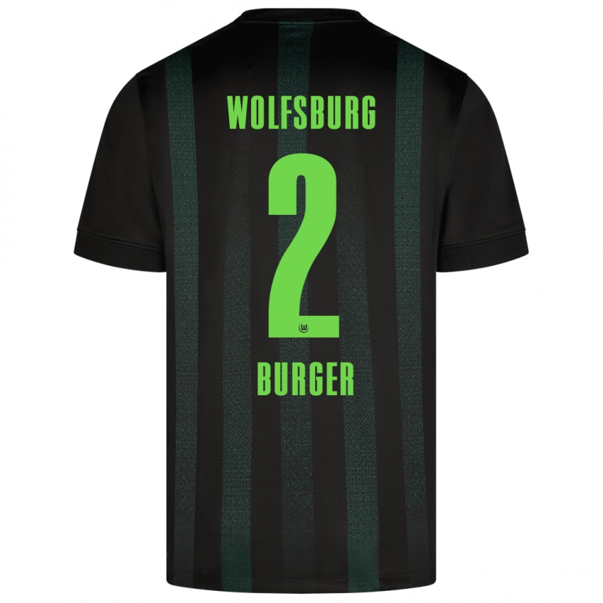 Hombre Camiseta Jan Bürger #2 Verde Oscuro 2ª Equipación 2024/25 La Camisa