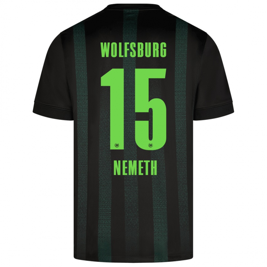 Hombre Camiseta Diána Németh #15 Verde Oscuro 2ª Equipación 2024/25 La Camisa