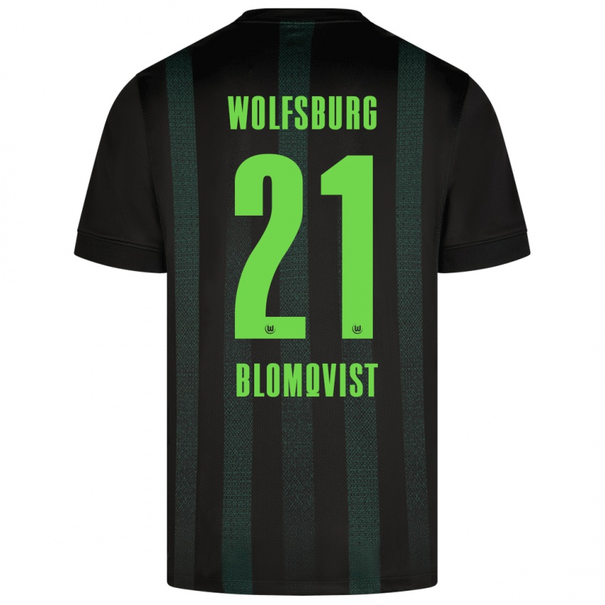 Hombre Camiseta Rebecka Blomqvist #21 Verde Oscuro 2ª Equipación 2024/25 La Camisa