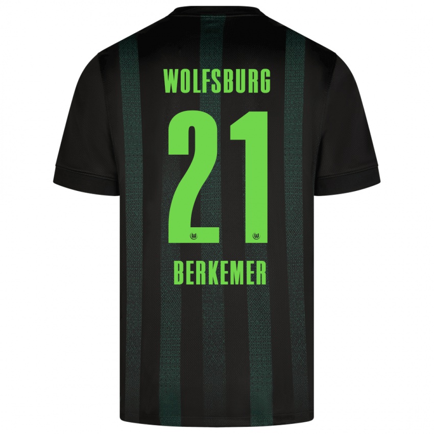 Hombre Camiseta Melvin Berkemer #21 Verde Oscuro 2ª Equipación 2024/25 La Camisa