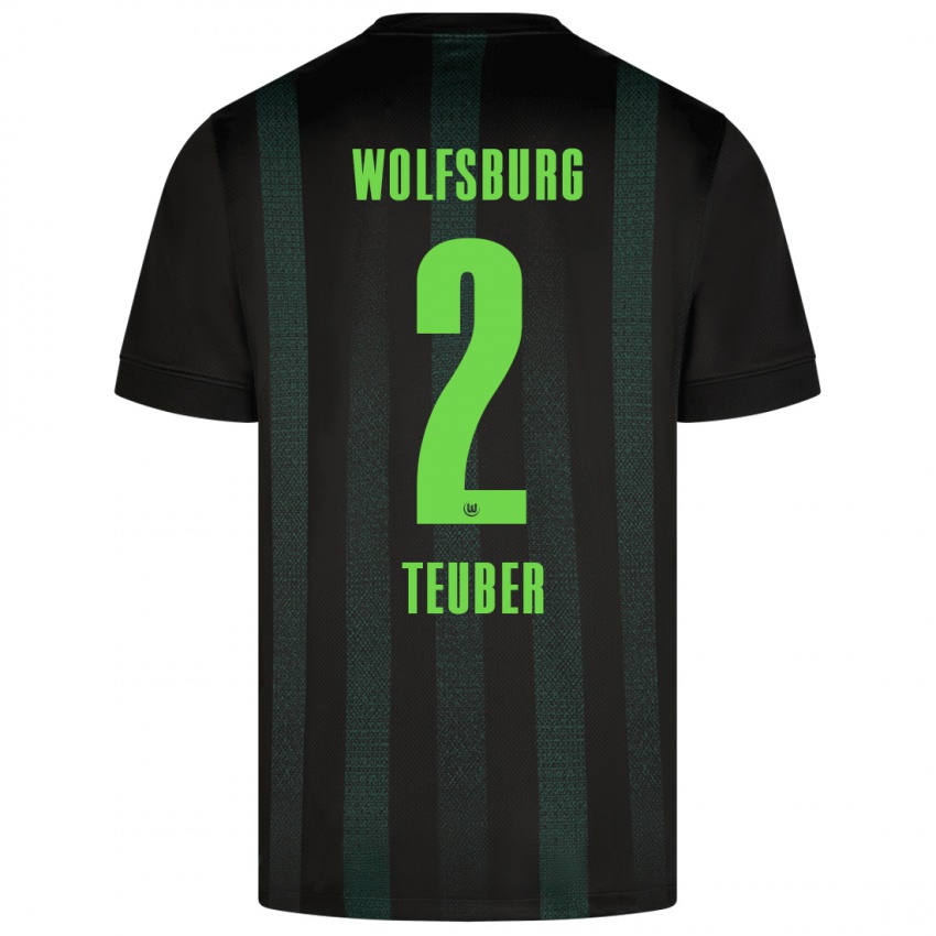 Hombre Camiseta Julius Teuber #2 Verde Oscuro 2ª Equipación 2024/25 La Camisa