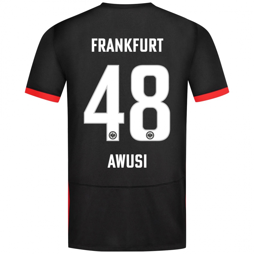 Hombre Camiseta Junior Awusi #48 Negro 2ª Equipación 2024/25 La Camisa