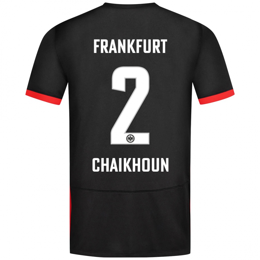 Hombre Camiseta Ayoub Chaikhoun #2 Negro 2ª Equipación 2024/25 La Camisa