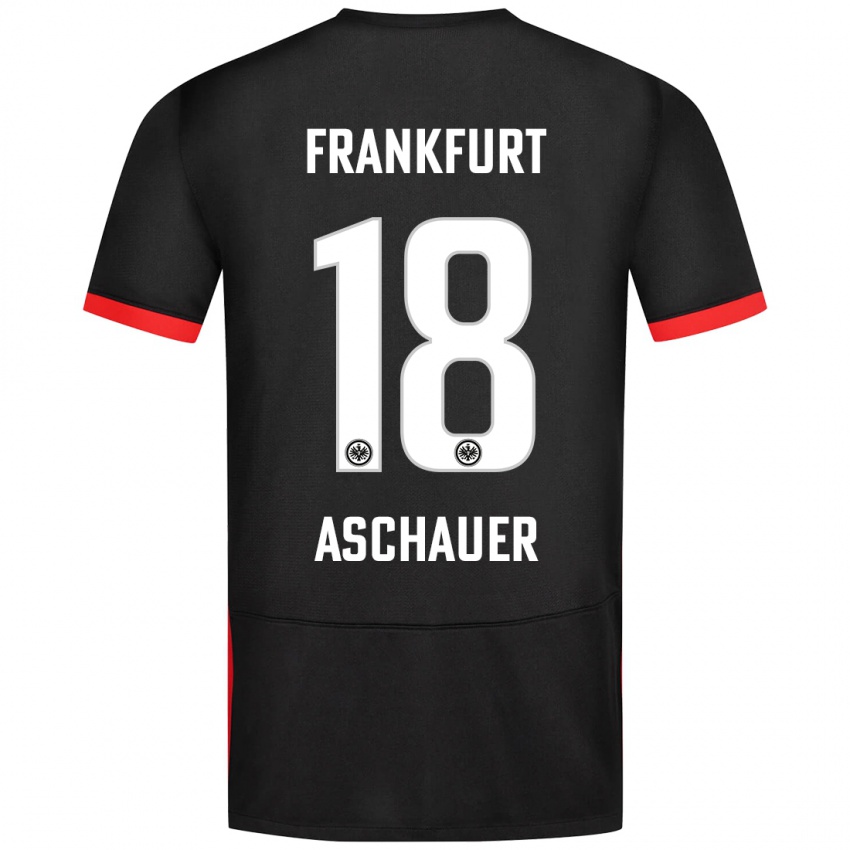 Hombre Camiseta Verena Aschauer Hanshaw #18 Negro 2ª Equipación 2024/25 La Camisa