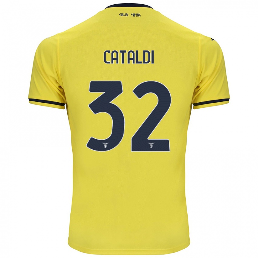 Hombre Camiseta Danilo Cataldi #32 Amarillo 2ª Equipación 2024/25 La Camisa