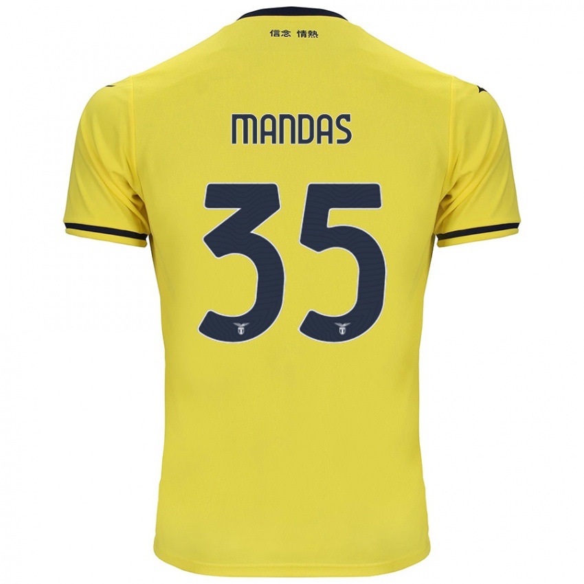 Hombre Camiseta Christos Mandas #35 Amarillo 2ª Equipación 2024/25 La Camisa