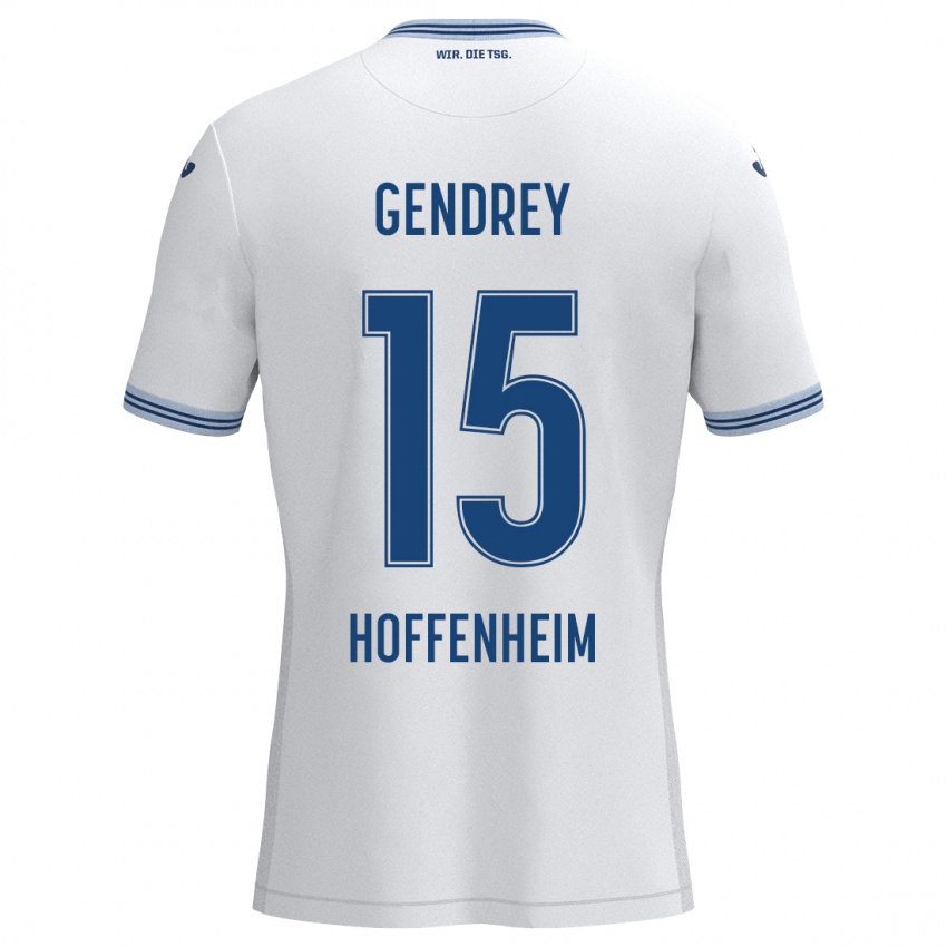 Hombre Camiseta Valentin Gendrey #15 Blanco Negro 2ª Equipación 2024/25 La Camisa