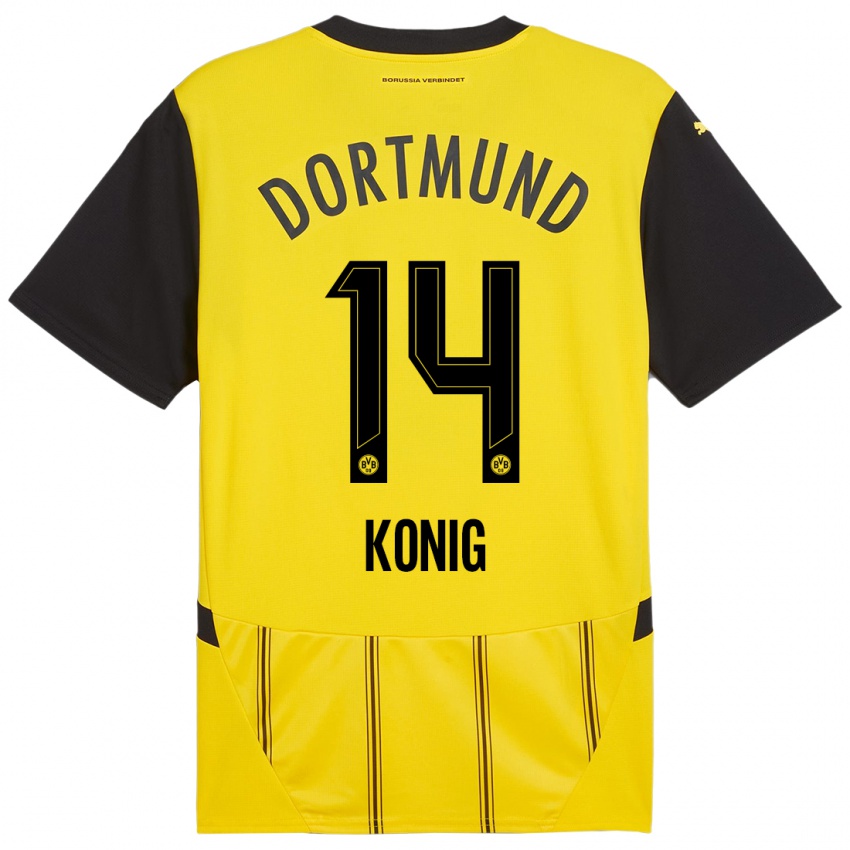 Mujer Camiseta Raul Konig #14 Amarillo Negro 1ª Equipación 2024/25 La Camisa