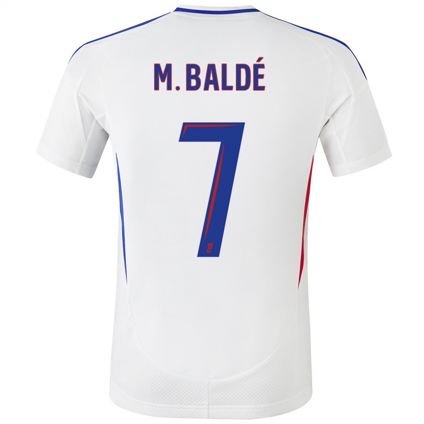 Mujer Camiseta Mama Baldé #7 Blanco Azul 1ª Equipación 2024/25 La Camisa