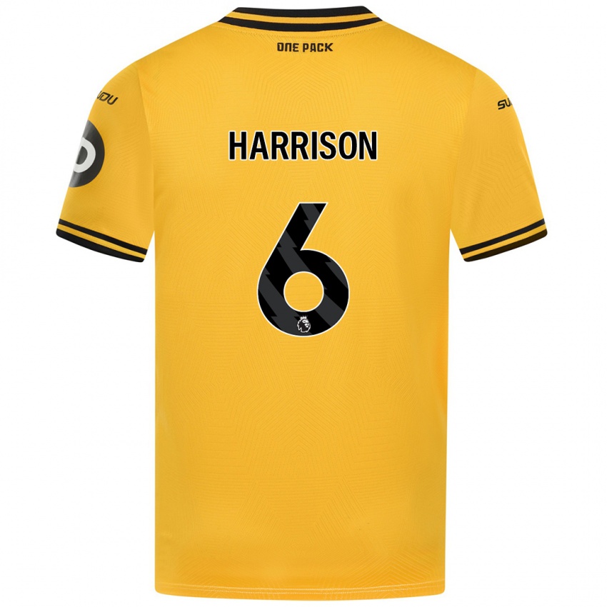 Mujer Camiseta Lexie Harrison #6 Amarillo 1ª Equipación 2024/25 La Camisa