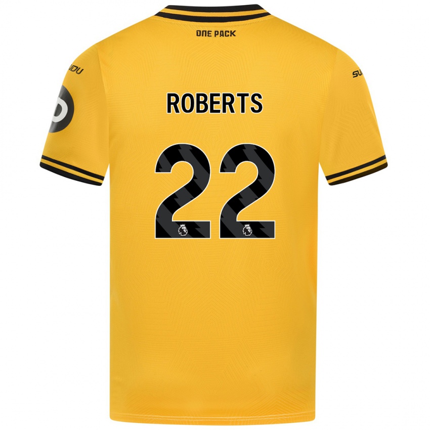 Mujer Camiseta Beth Roberts #22 Amarillo 1ª Equipación 2024/25 La Camisa