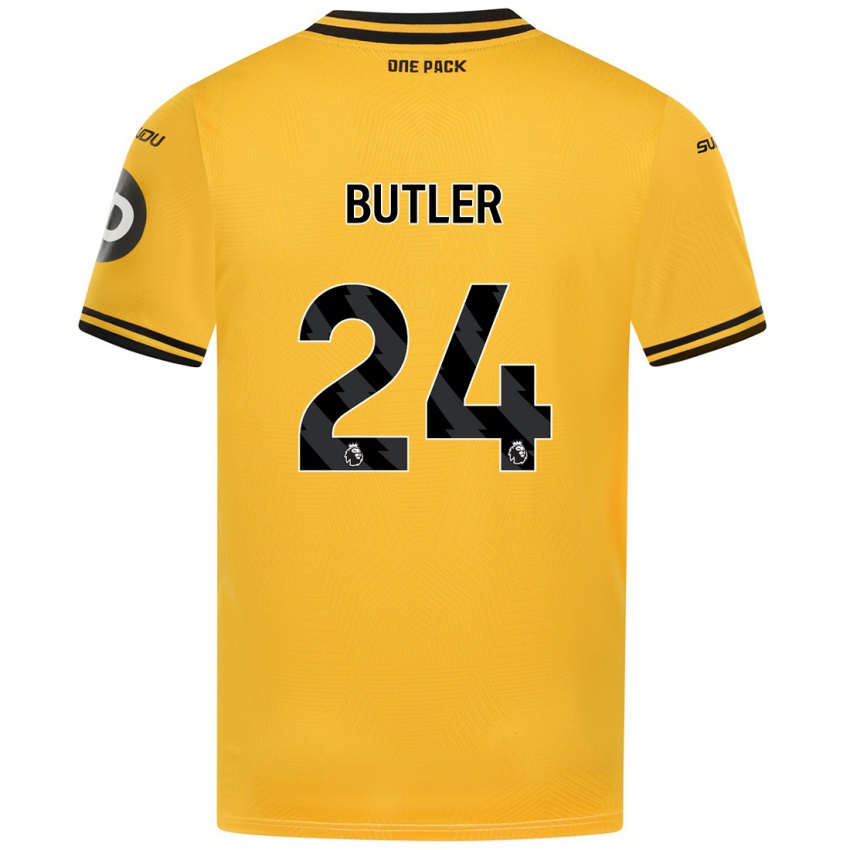 Mujer Camiseta Elli Butler #24 Amarillo 1ª Equipación 2024/25 La Camisa