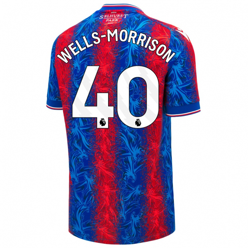 Mujer Camiseta Jack Wells-Morrison #40 Rayas Rojas Y Azules 1ª Equipación 2024/25 La Camisa