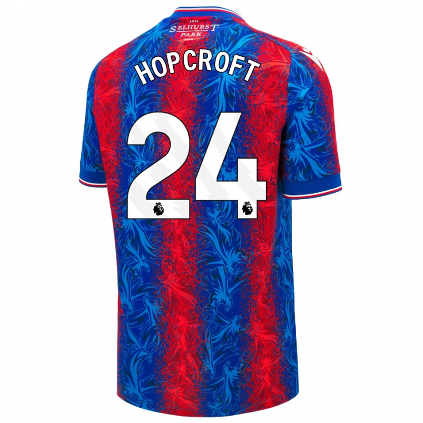 Mujer Camiseta Shanade Hopcroft #24 Rayas Rojas Y Azules 1ª Equipación 2024/25 La Camisa