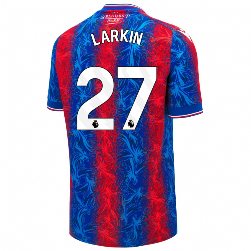 Mujer Camiseta Abbie Larkin #27 Rayas Rojas Y Azules 1ª Equipación 2024/25 La Camisa