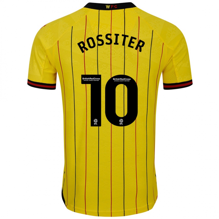 Mujer Camiseta Annie Rossiter #10 Amarillo Negro 1ª Equipación 2024/25 La Camisa