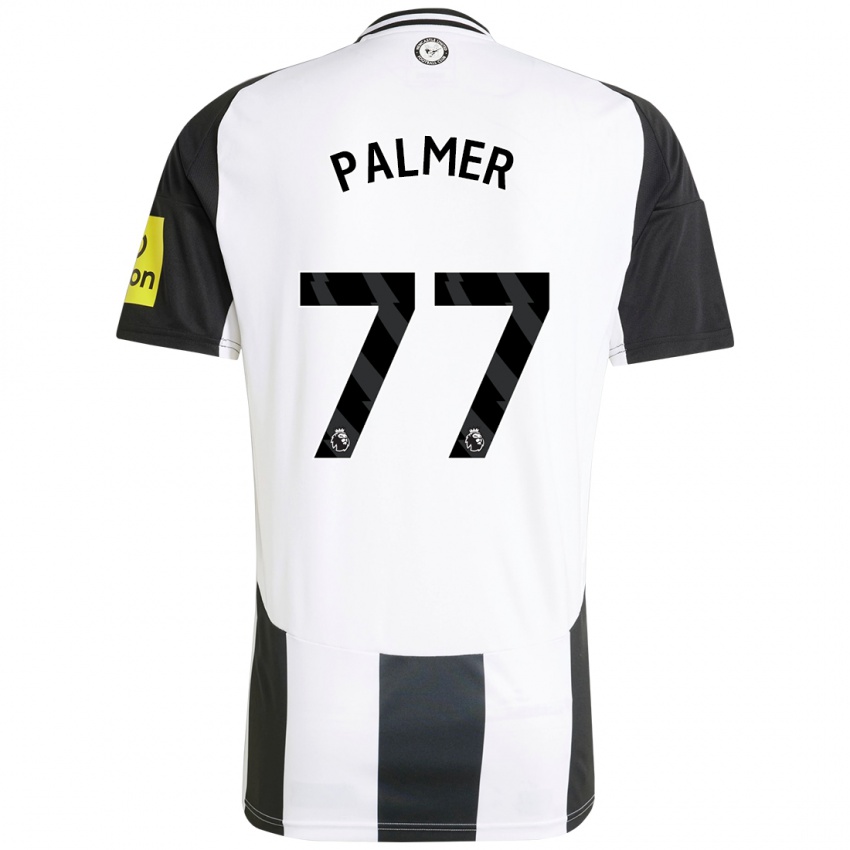 Mujer Camiseta Darren Palmer #77 Blanco Negro 1ª Equipación 2024/25 La Camisa