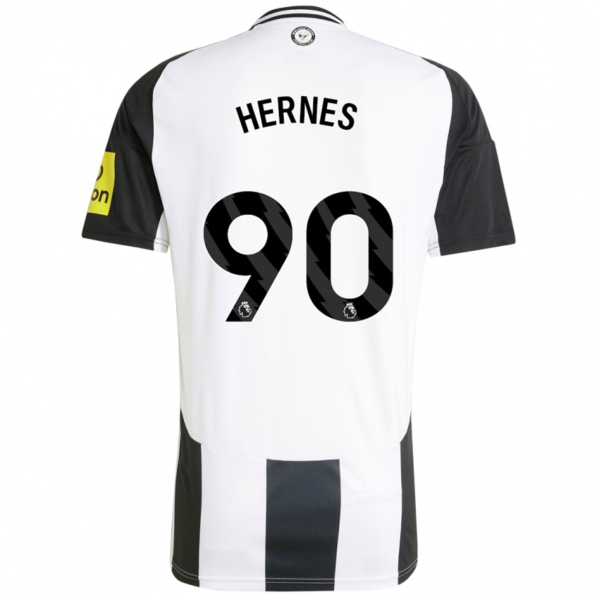 Mujer Camiseta Travis Hernes #90 Blanco Negro 1ª Equipación 2024/25 La Camisa