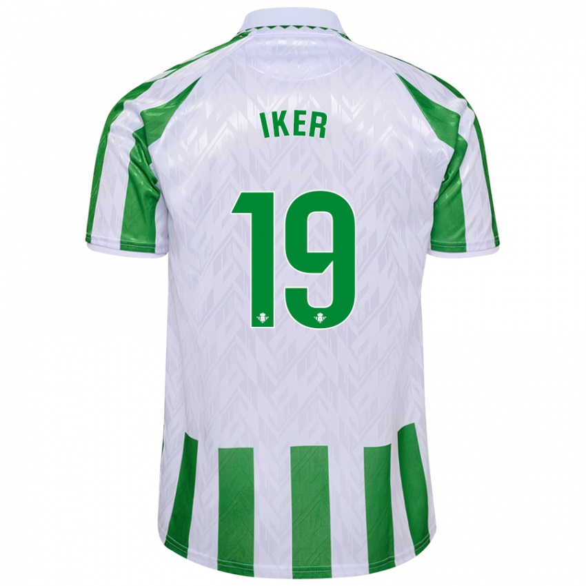 Mujer Camiseta Iker Losada #19 Verde Rayas Blancas 1ª Equipación 2024/25 La Camisa