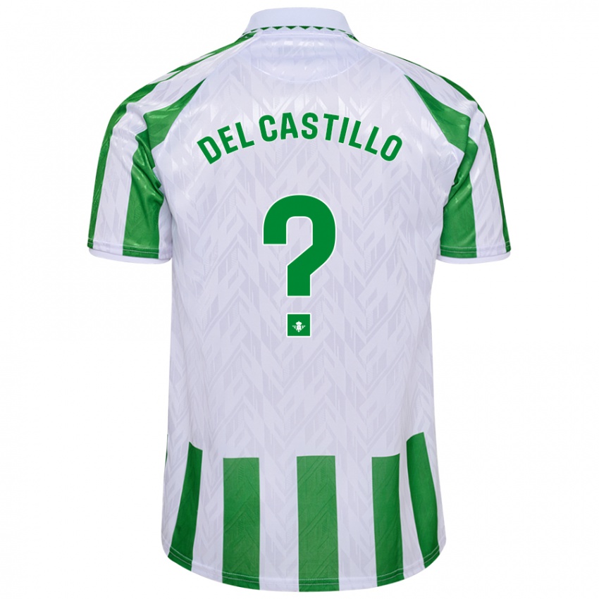 Mujer Camiseta Gonzalo Del Castillo #0 Verde Rayas Blancas 1ª Equipación 2024/25 La Camisa