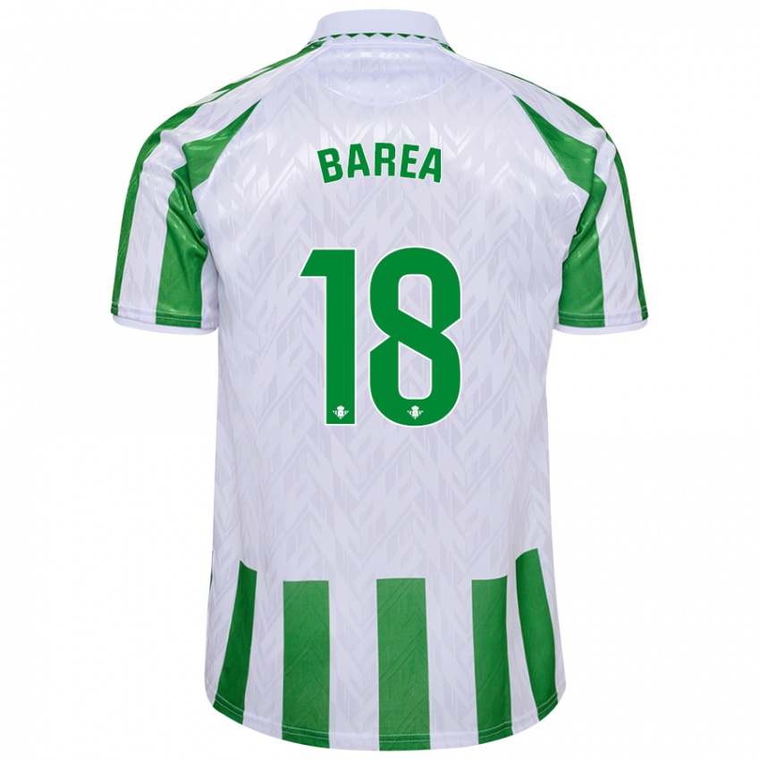 Mujer Camiseta Ismael Barea #18 Verde Rayas Blancas 1ª Equipación 2024/25 La Camisa