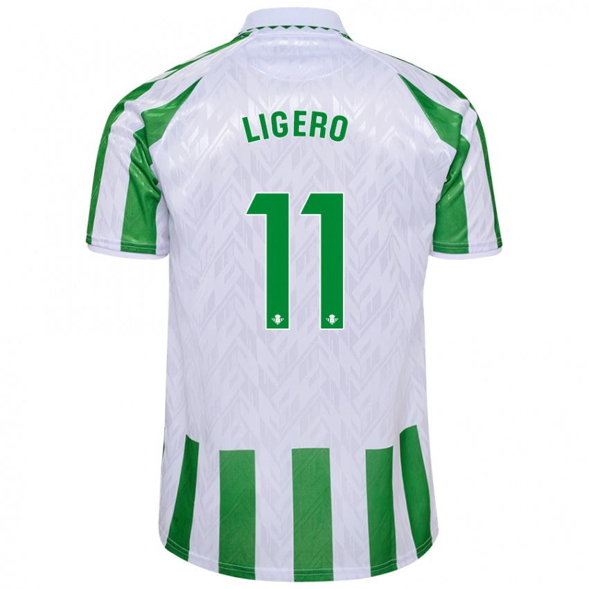 Mujer Camiseta Nuria Ligero #11 Verde Rayas Blancas 1ª Equipación 2024/25 La Camisa